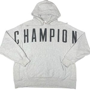 Vintage Champion Reverse Weave Men’s Grey Grunge Streetwear Heavy Hoodie Sz XL
